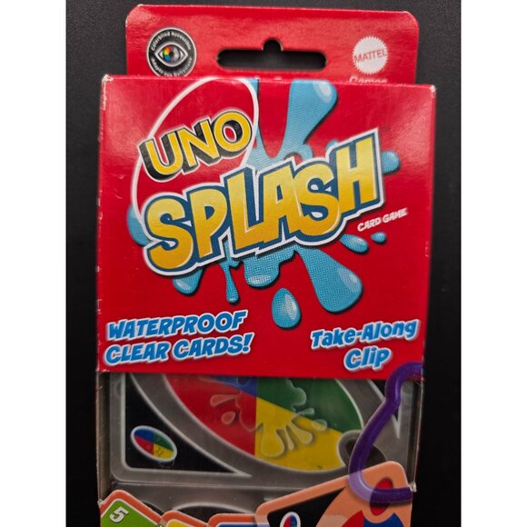 UNO Splash Waterproof Card Game With Take-Along Clip For 2-10 Players Ages 7+ - Picture 2 of 5